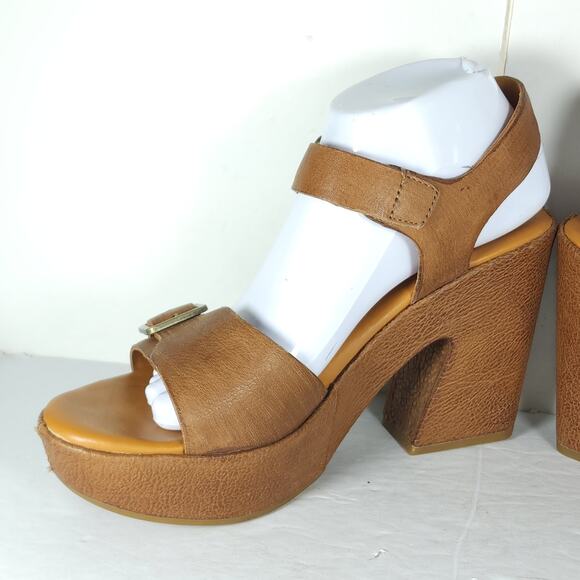 Kork-Ease Women's Kenora US10M Brown Leather Y2K Chunky Heel Platform Sandals - Picture 7 of 16